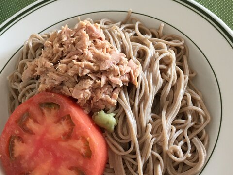 ツナとトマトのぶっかけ蕎麦